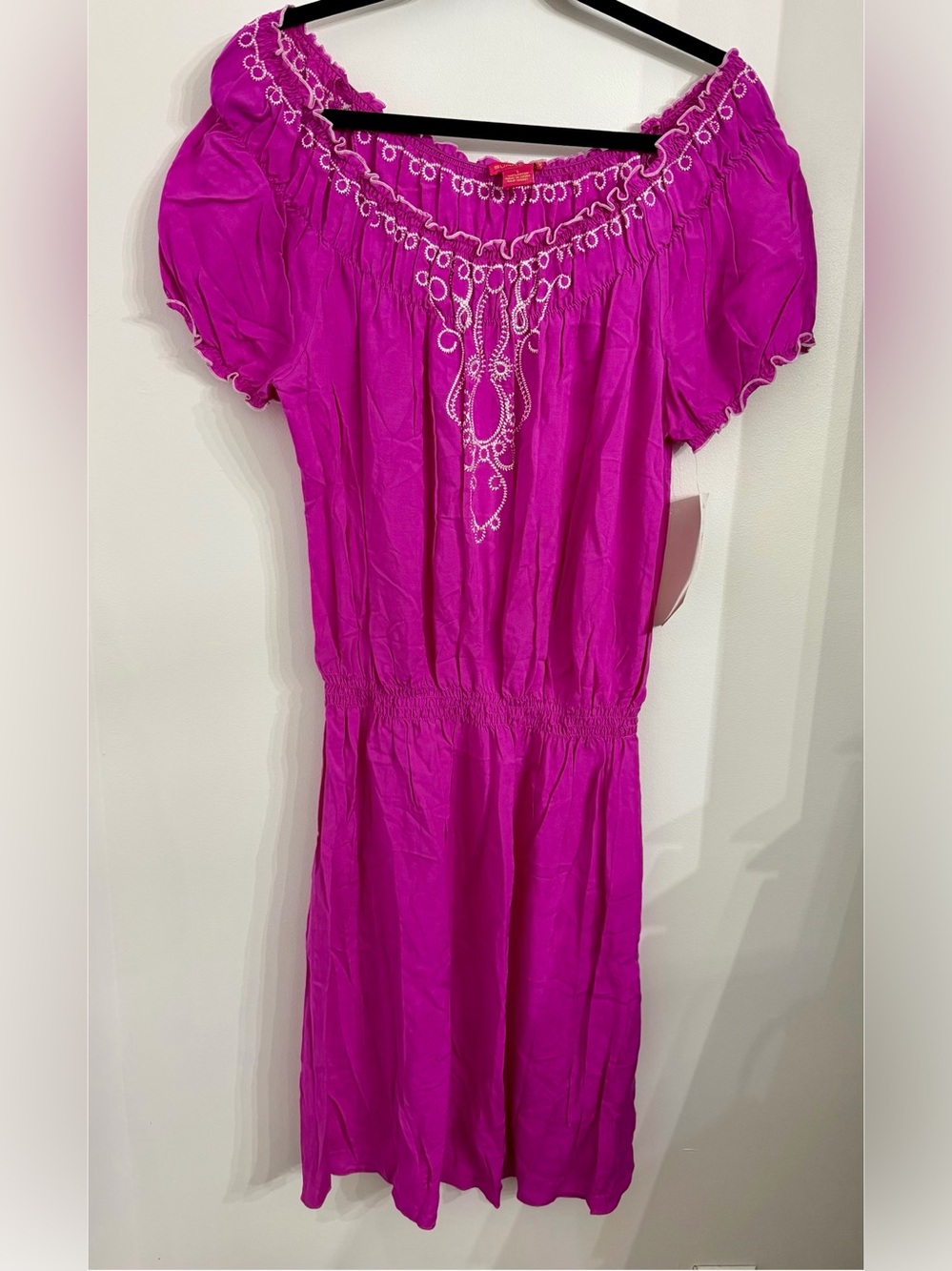 NWT Sunny Leigh Boho Embroidered Sundress Smocked Waist Large